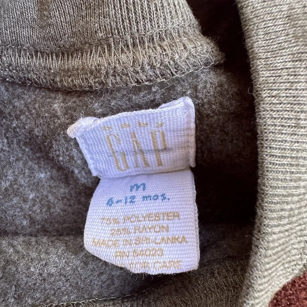 Baby Gap Bear Sweater Green Brown 6-12 Months Toddler Boys Pullover Shirt Top